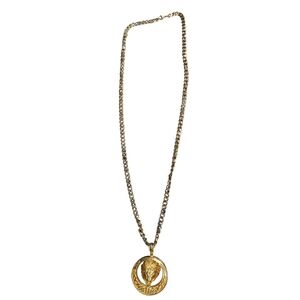 Gold Tone Celtic Design Lion Head Medallion Necklace